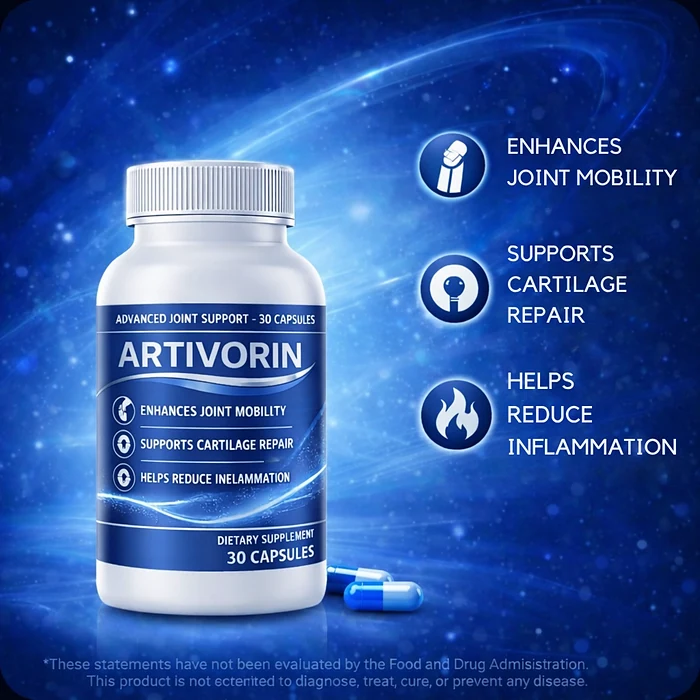 Artivorin product panel showing the three label claims
